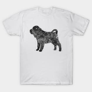 Shar Pei dog  black and white T-Shirt